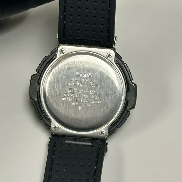 Casio SGW100B-3V Digital Twin Sensor Black & Green 48mm Resin Men’s Sport Watch - Picture 9 of 12